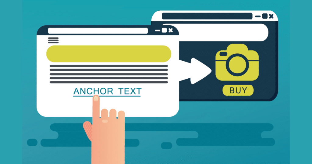 Link-building mistakes: An illustration of anchor text in a webpage.