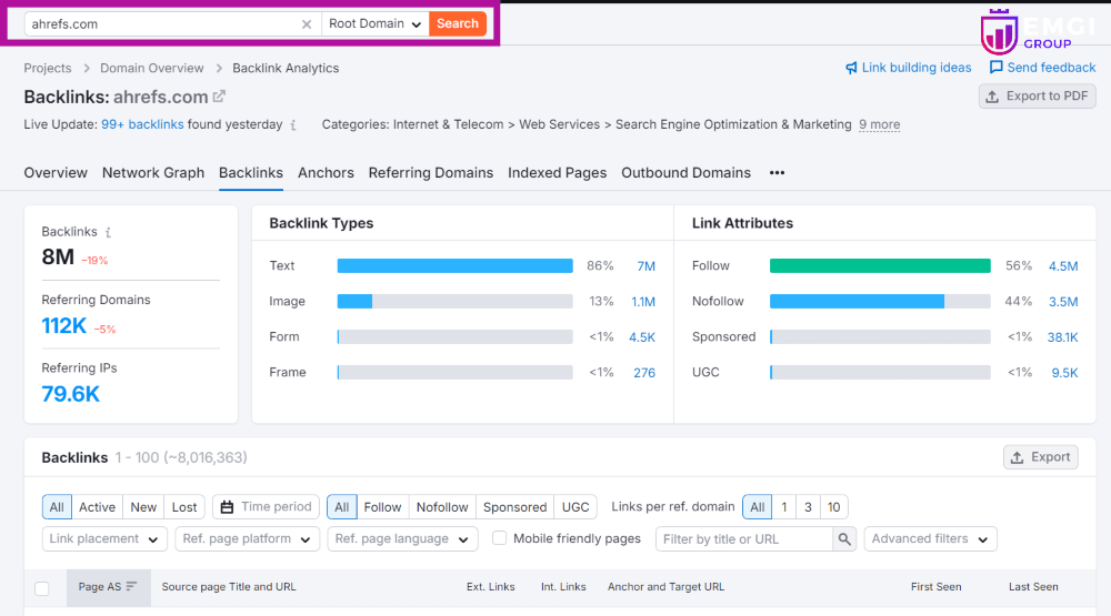 Backlink Analytics