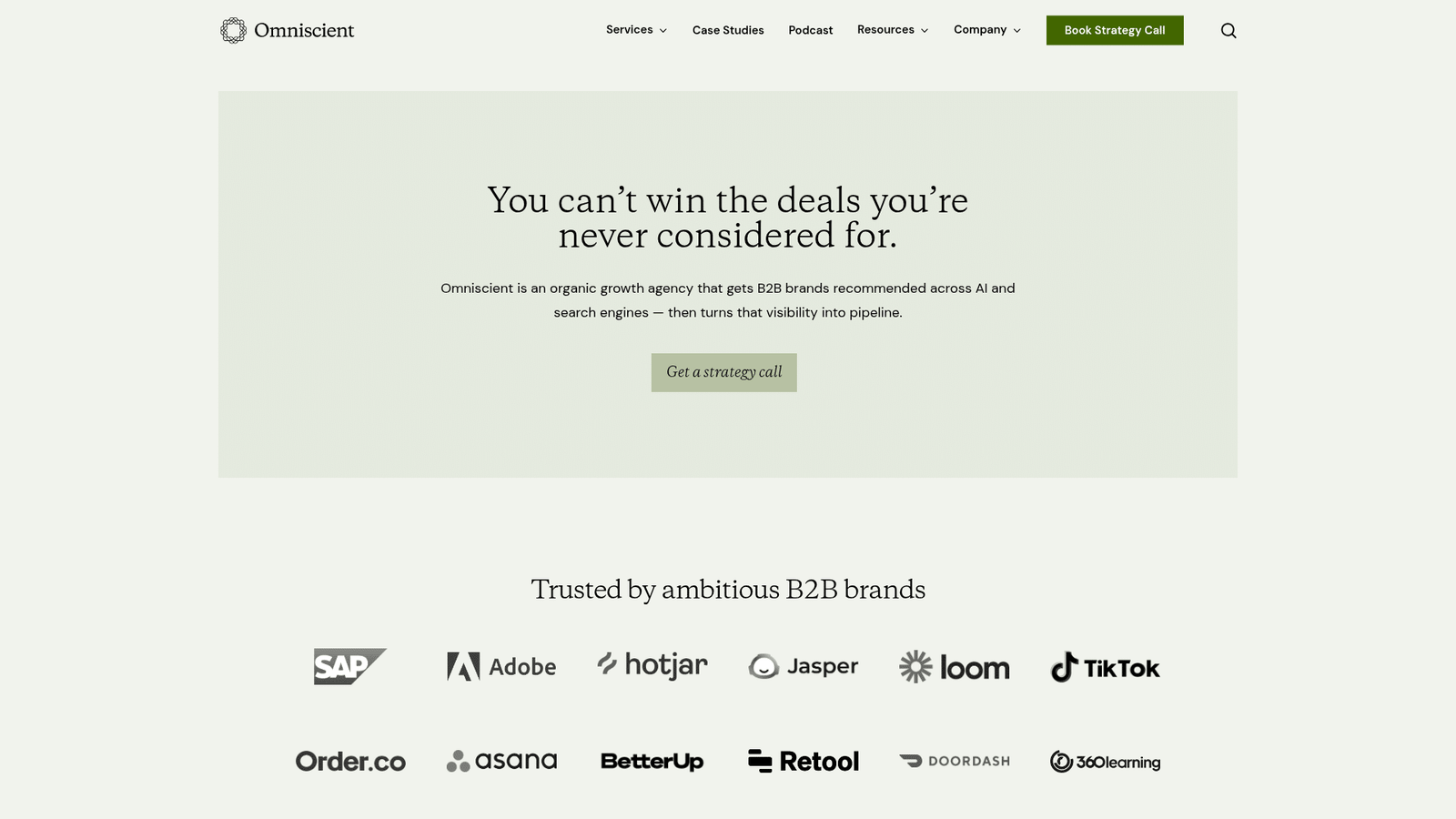 Homepage of Omniscient Digital