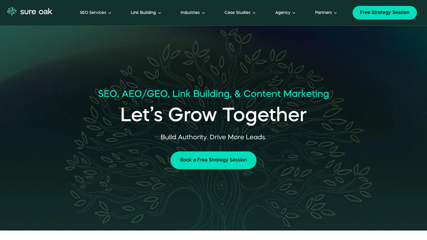 Homepage of Sure Oak