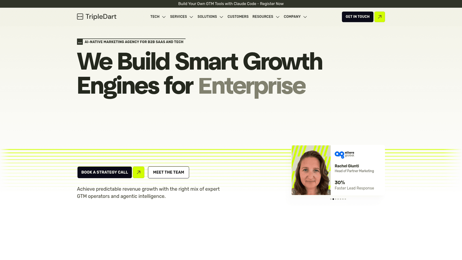 Homepage of TripleDart