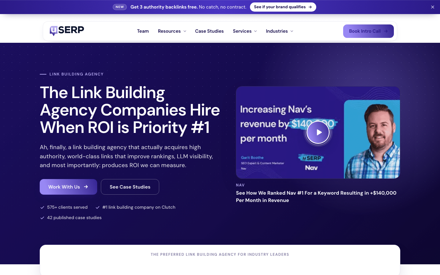 Homepage of uSERP